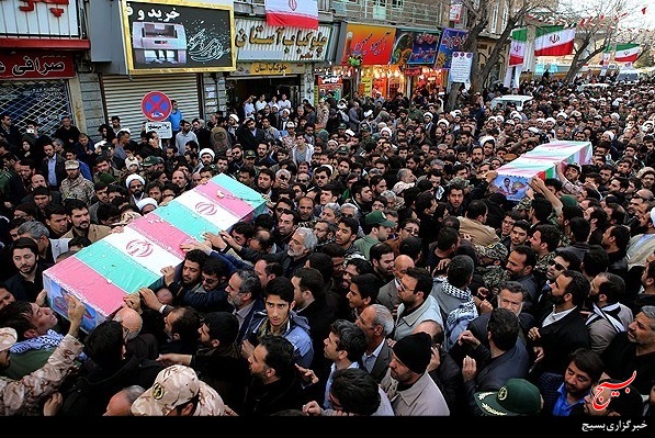 تشییع پیکر 4 شهید پاسدار مدافع حرم در قم+گزارش تصویری