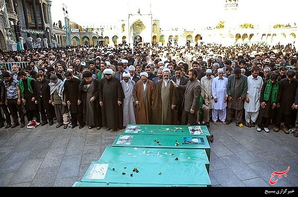6 شهید مدافع حرم در قم تشییع شدند + عکس