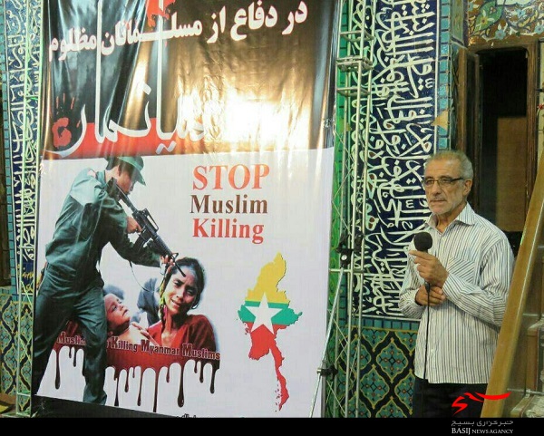 اصناف و بازاریان تبریز در دفاع از مردم مظلوم میانمار در مسجد مقبره تجمع کردند