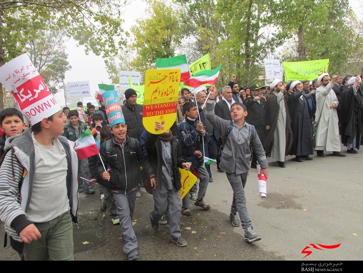راهپیمایی روز 13 آبان در شهرستان نیر برگزار شد