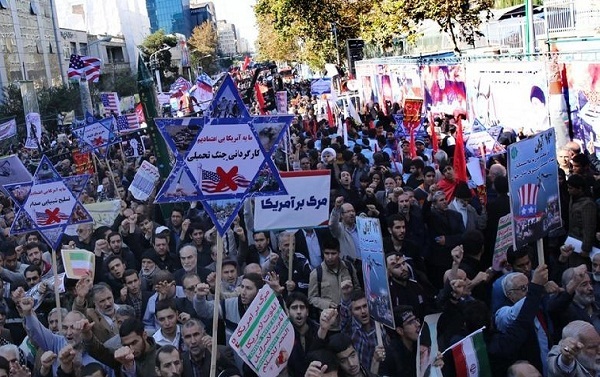 مراسم راهپیمایی روز 13 آبان با حضور مردم شریف و بسیجیان سلحشور تهران برگزار شد