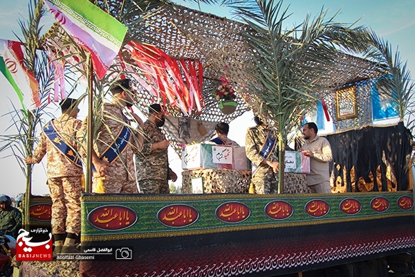 استقبال خودرویی از شهید خوشنام هشت سال دفاع مقدس در برازجان