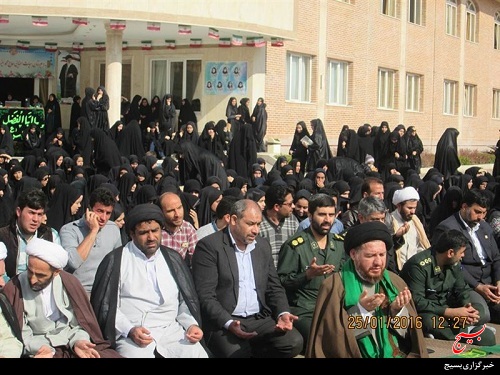 حضور پیکر شهید مدافع حرم در مدرسه شهید ایزدی پردیسان
