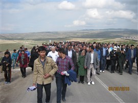 همایش 1000 نفری پیاده روی خانوادگی در شهر آقکند میانه برگزار شد