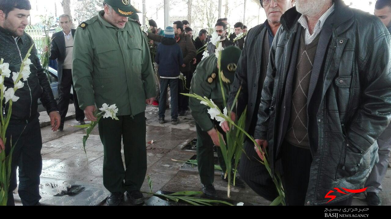 گلباران مزار شهدا در شهرستان نظرآباد
