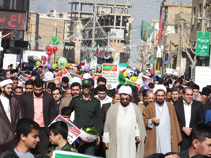 حضور پرشور مردم نصیر شهر رباط کریم در راهپیمائی 22 بهمن