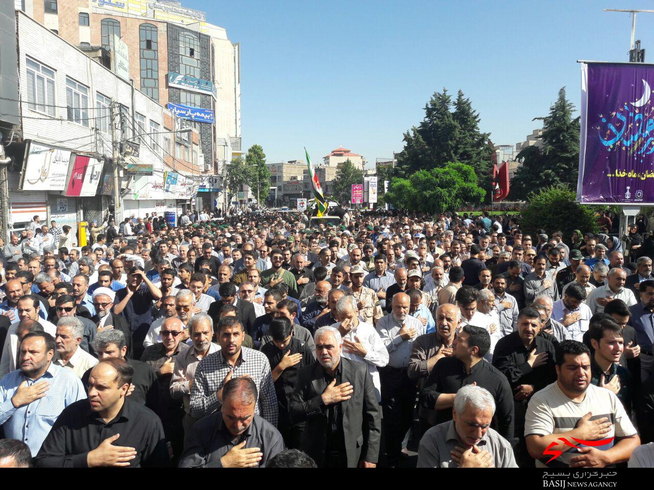 تشییع پیکر شهید مدافع حرم سردار شعبان نصیری د رکرج