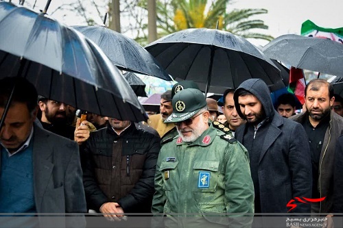 حضور سردار بابایی در جمع راهپیمایان ۲۲ بهمن ساری