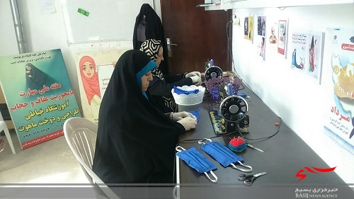 تولید ۸ هزار ماسک بهداشتی توسط خواهران بسیجی تنکابن+تصاویر