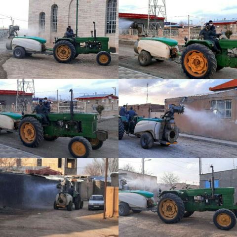 ضدعفونی و گند زدایی معابر روستای شیرین آباد انجام شد ضدعفونی و گند زدایی معابر روستای شیرین آباد انجام شد