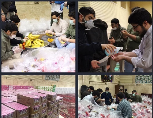 ضدعفونی و گندزدایی مناطقی از تهران توسط جهادگران و طلاب بسیجی