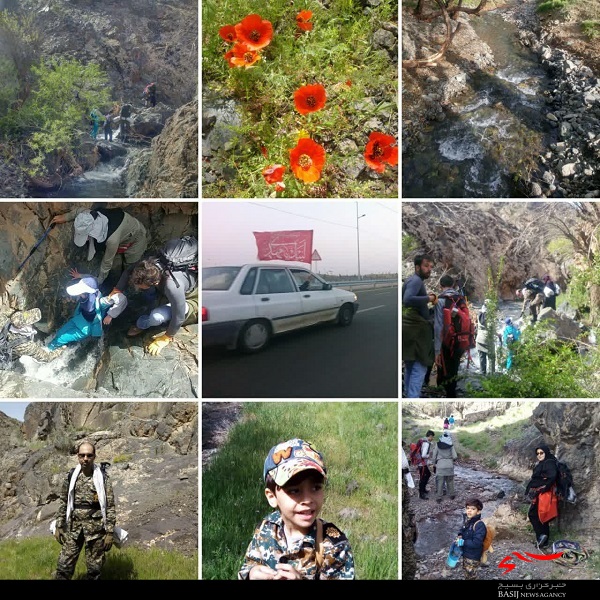 اجرای برنامه آموزشی تفریحی بسیجیان حوزه شهید ابراهیمی قم در آبشار خاوه+ تصاویر