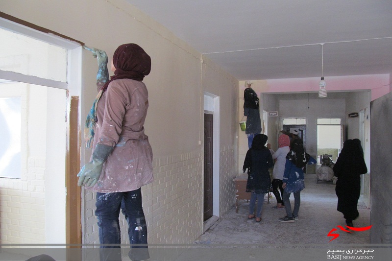 خدمت رسانی دانش آموزان خواهر شهر ریوش در روستای کوشه‌نما از توابع کاشمر