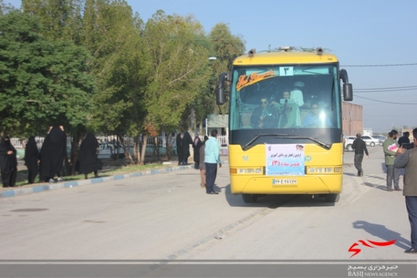 اعزام دختران دانش آموزی بسیجی شهرستان دشتی به مناطق عملیاتی جنوب