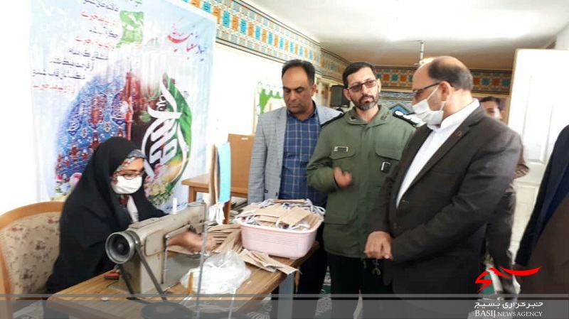 سومین کارگاه تولید ماسک در روستای بیاض شهرستان انار افتتاح شد