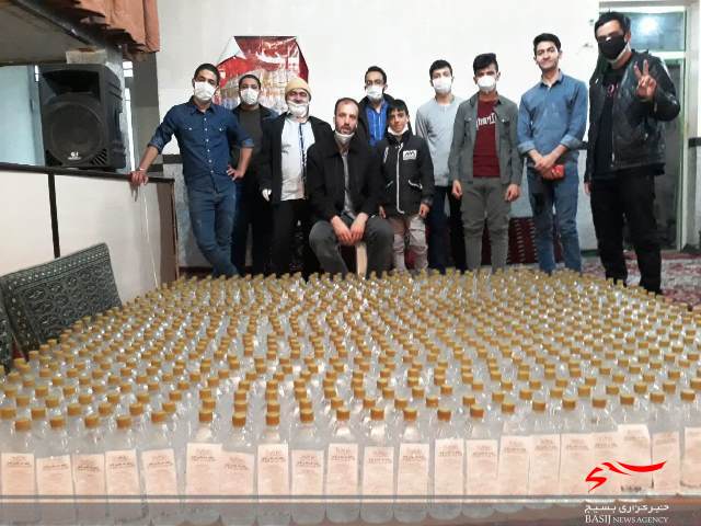 توزیع ۱۰۰۰ لیتر مواد ضدعفونی‌کننده توسط پایگاه شهیدان «حجازی» همدان