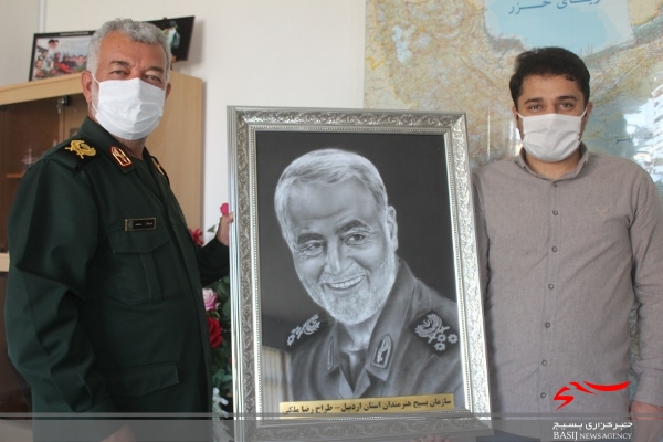 خلق اثر هنری از فرمانده جبهه مقاومت در اردبیل
