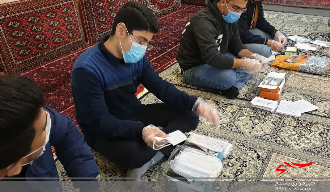 تهیه و توزیع ۱۰۰۰ بسته بهداشتی به همت بسیجیان پایگاه‌های حوزه شهید خادم پر همدان
