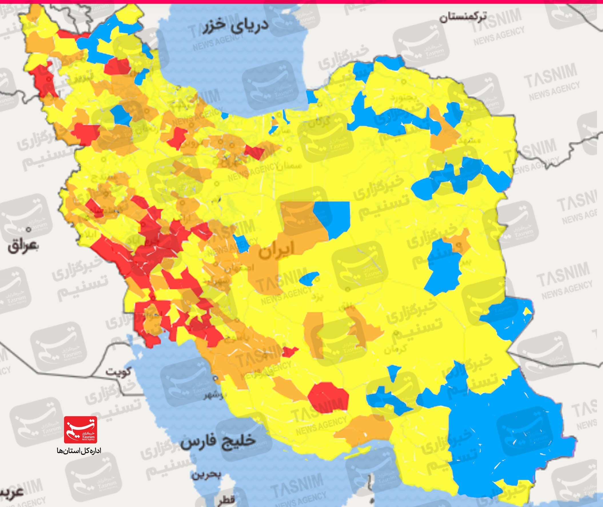 جدیدترین رنگ بندی کرونایی ایران/ ۲ هفته آینده شاهد افزایش آمار ابتلا هستیم + نقشه و جدول