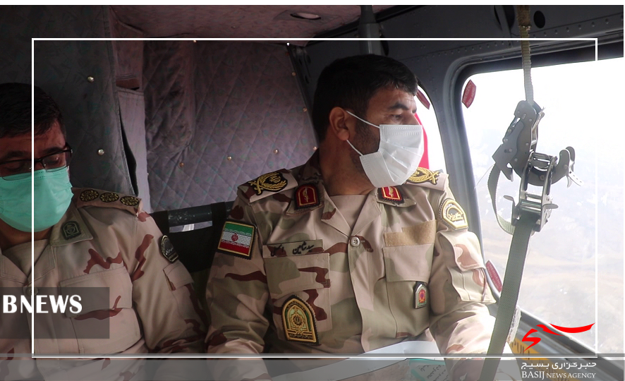 بازدید هوایی فرمانده مرزبانی استان از پاسگاه‌های مرزی