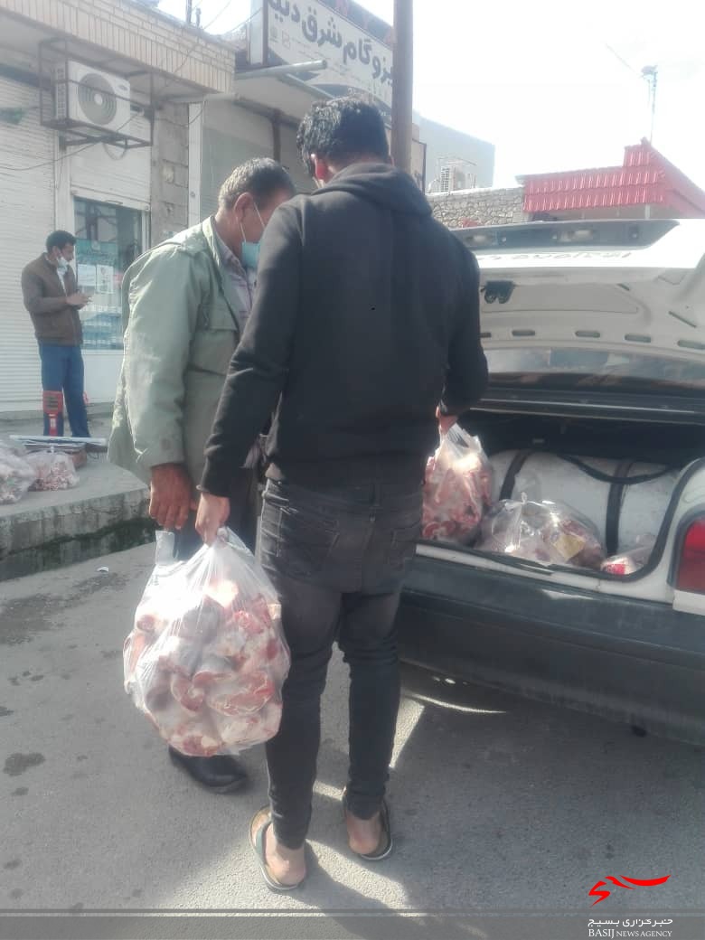 عزم مومنانه جوانان باشتی برای احسان به نیازمندان / توزيع 140 کیلو گرم گوشت بین نیازمندان باشت و روستاهای اطراف به همت گروه جهادی خادم الشهدا خواهر شهرستان باشت