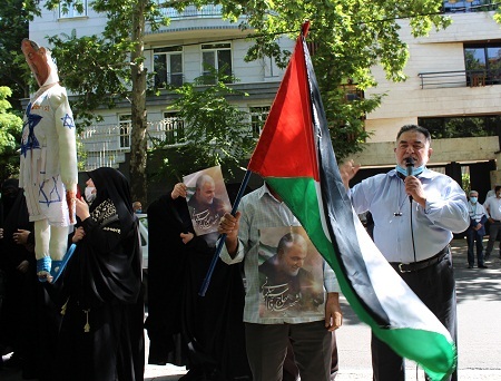 تجمع مردم تهران در حمایت از مردم فلسطین مقابل دفتر سازمان ملل