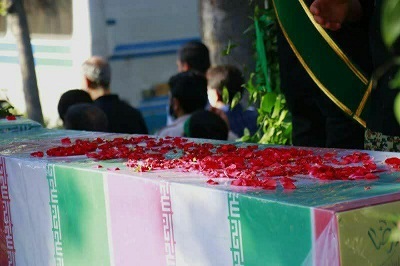 تشییع دو شهید گمنام در پارک گلستان
