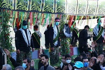 تشییع دو شهید گمنام در پارک گلستان