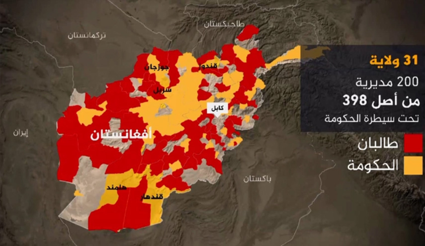 دو سوم گذرگاه های مرزی مهم افغانستان تحت کنترل طالبان + نقشه