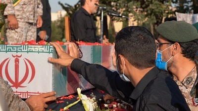 مراسم تشییع پیکر مطهر شهید مدافع حرم مرتضی کریمی در تیپ حضرت زهرا (س)