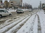 اختلال در تردد شهر یاسوج پس از بارش برف + ( فیلم )