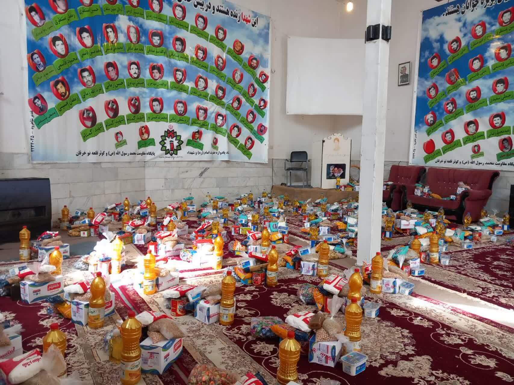 تهیه و توزیع ۹۰ بسته معیشتی در روستای قلعه نو خرقان شاهرود