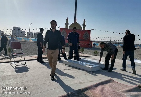 پیاده روی کارکنان ناحیه عمار یاسر به سمت مزار شهدای گمنام دریاچه شهدای خلیج فارس