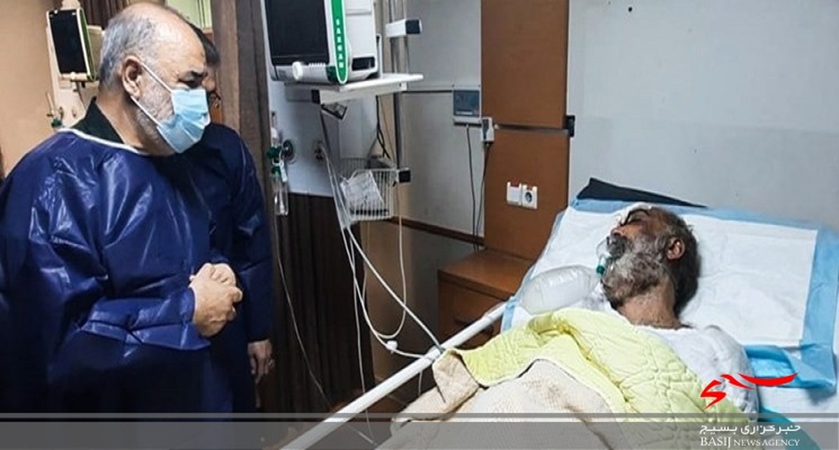 سرلشکر سلامی از مصدومان مدافع امنیت در اغتشاشات اخیر عیادت کرد