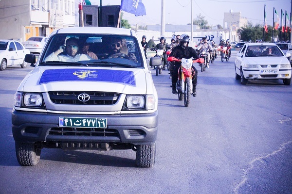 رژه اقتدار خودرویی و موتوری شهرستان کنگان