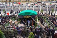 برگزاری مراسم تشییع و خاکسپاری پیکر شهید گمنام در محل فدراسیون کشتی