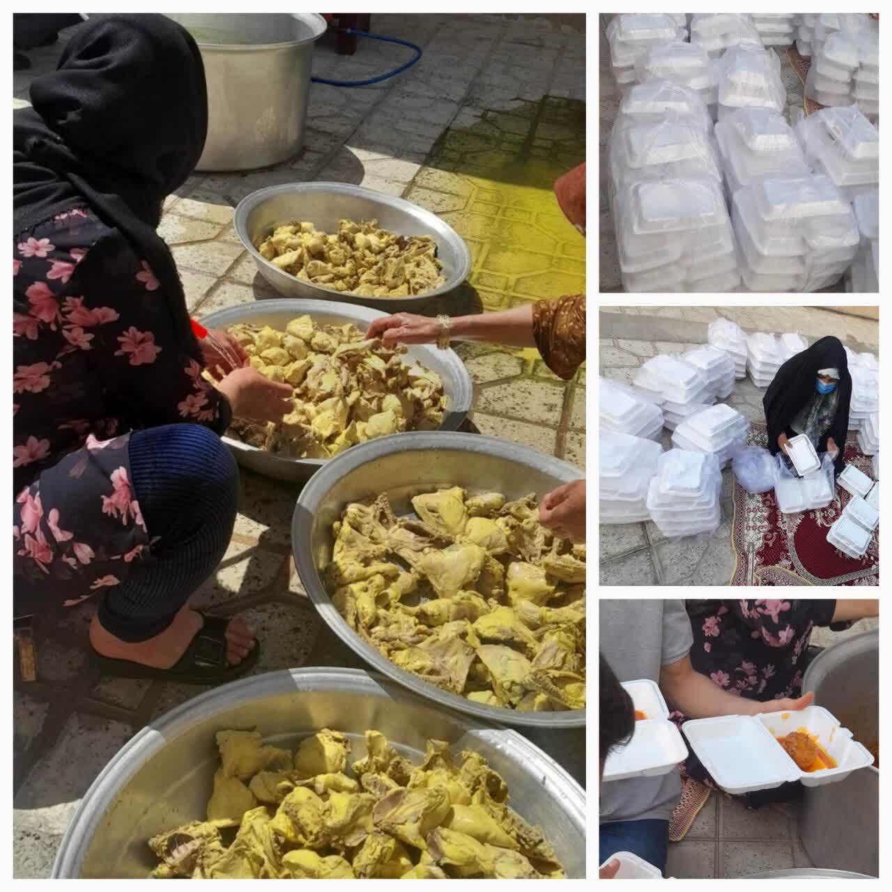 پخت وتوزیع غذا در بین خانوادهای نیازمند شهرستان مهران وروستای چالاب