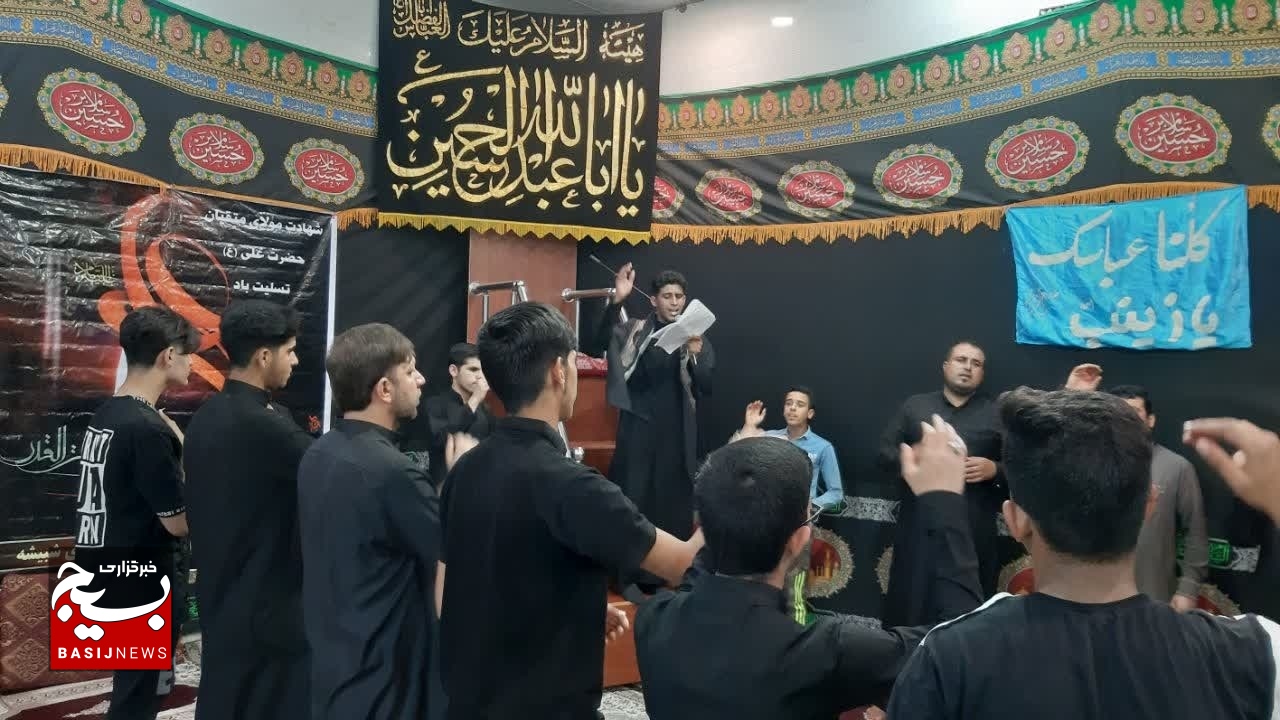 برگزاری مجلس روضه و سینه زنی در مسجد امام حسین علیه السلام روستای شبیشه حمیدیه