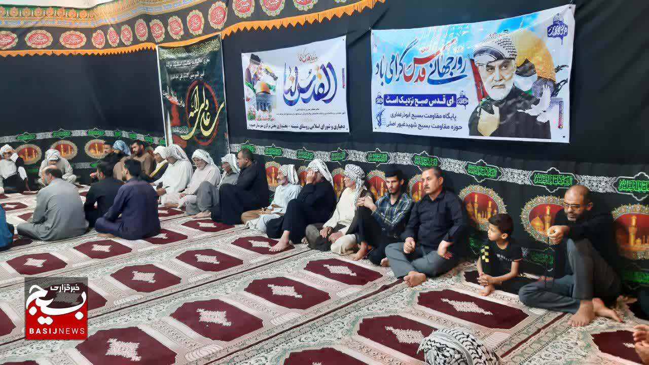 برگزاری مجلس روضه و سینه زنی در مسجد امام حسین علیه السلام روستای شبیشه حمیدیه