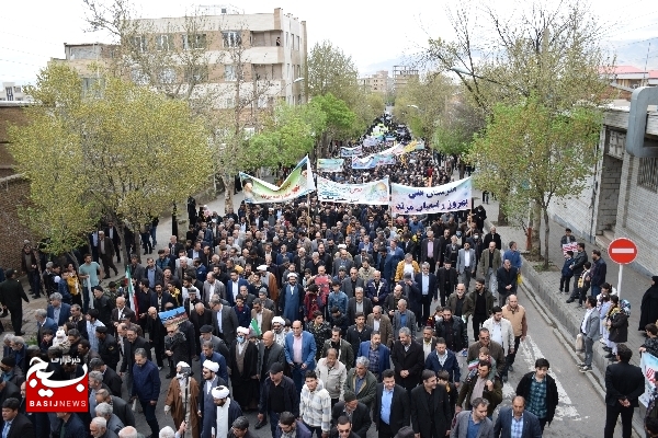 راهپیمایی روز قدس همزمان با سراسر کشور در مرند برگزار شد