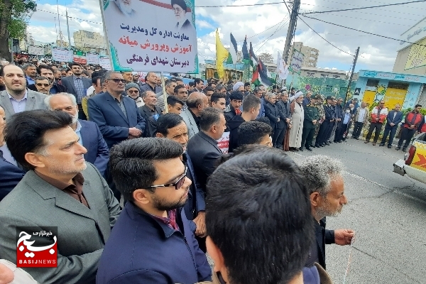 راهپیمایی باشکوه مردمی روز قدس در میانه برگزار شد