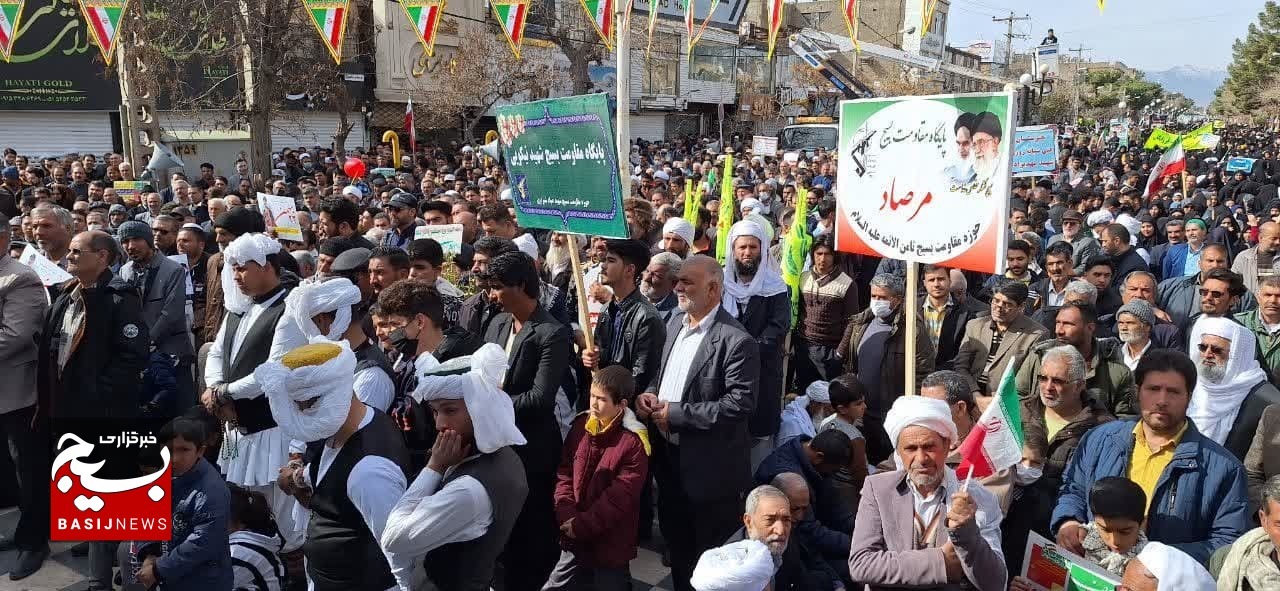 وحدت عملی مردم شیعه و اهل سنت تربت جام در جشن ۴۵ سالگی انقلاب+فیلم و تصاویر