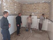 بازدید مسئول بسیج سازندگی از احداث خانه عالم در روستای حسین آباد