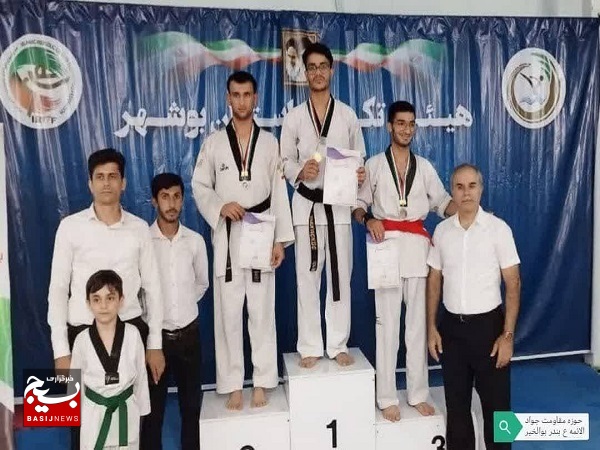 قهرمانی تکواندوکار بسیجی بخش دلوار در مسابقات تکواندو قهرمانی استان بوشهر