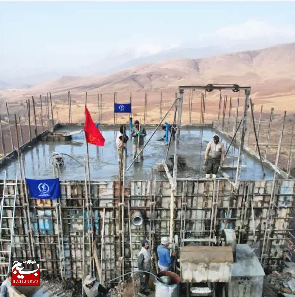 اتمام عملیات عمرانی مخزن ذخیره آب شرب ۳۰۰ متر مکعبی روستای سزنق دهستان چوقور