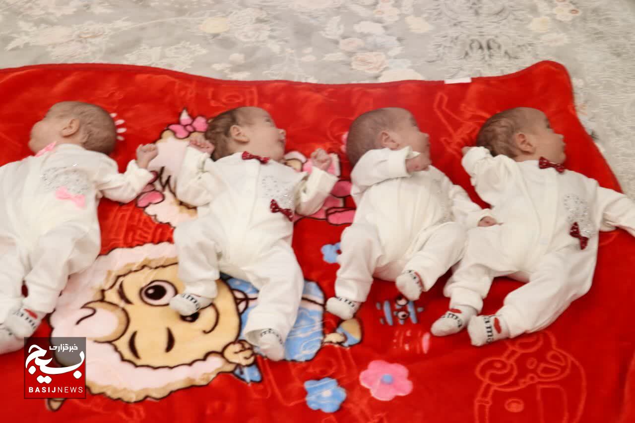 اهدای بسته ۴۴ میلیونی بنیاد پانزده خرداد به نوزادان چهارقلویی یاسوجی