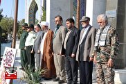 صبحگاه مشترک و آئین تجدید میثاق با شهدای والامقام دامغان به روایت تصاویر