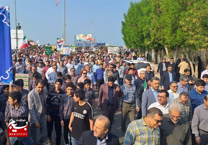 طنین ‌فریاد مرگ بر آمریکا از کنار خلیج‌ فارس/‌‌ بوشهری‌ها بار دیگر جنایات اسرائیل را محکوم کردند