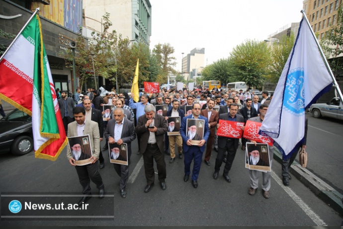 دانشگاهیان تهران در راهپیمایی ۱۳ آبان + تصویر