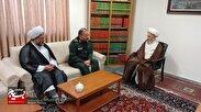 دیدار سردار سلیمانی رئیس سازمان بسیج مستضعفین با آیت الله سبحانی